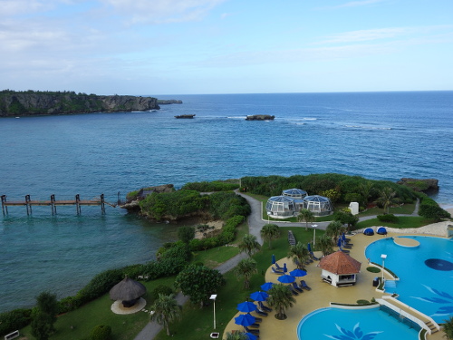 客室から見た万座毛