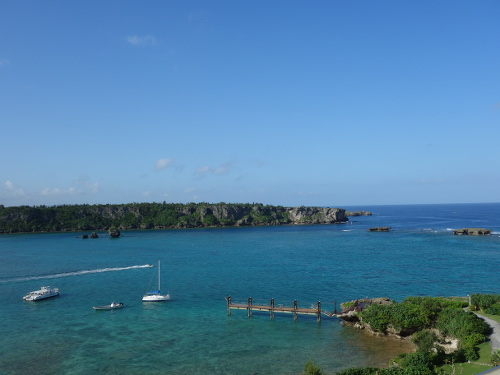 客室から見た万座毛