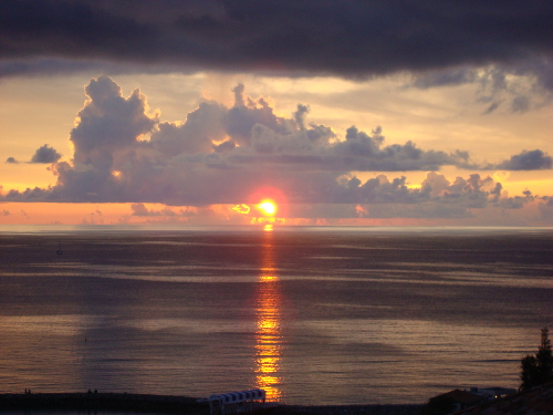 Bright color of the sunset